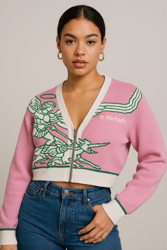 Divine Combat Cropped Zip Cardigan
